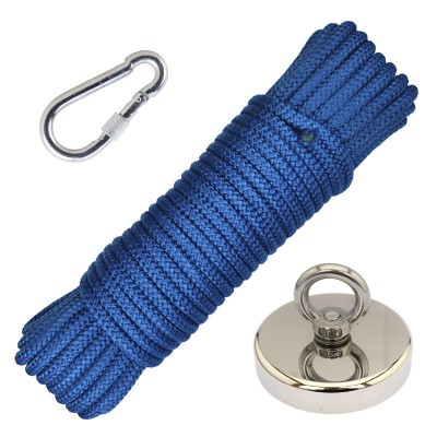 Set magnet fishing / pescuit: Oală D 90, funie 8 mm, carabină cu piuliță