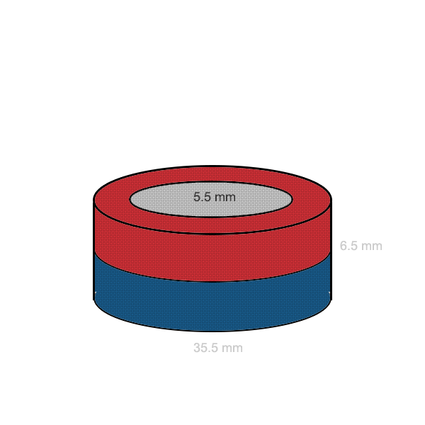 Magnet ferita inel 35.5 x 5.5 x 6.5 mm 3