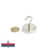 Magnet ferită oală D 40 mm cu gât filetat la interior și cârlig deschis 2