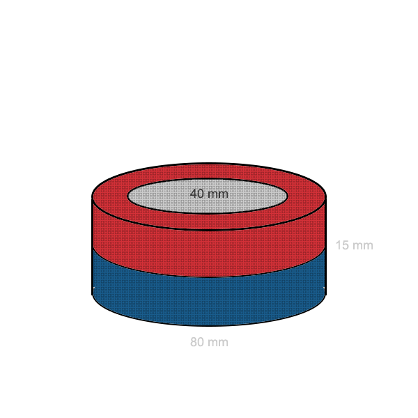 Magnet ferita inel 80 x 40 x 15 mm schema