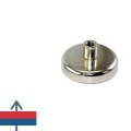 Magnet neodim oală D 42 mm cu gât filetat la interior cu magnetizare