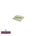 Magnet neodim bloc 15 x 15 x 1 mm autoadeziv cu magnetizare