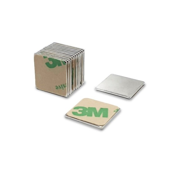 Magnet neodim bloc 15 x 15 x 1 mm autoadeziv pachet