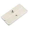 Magnet neodim bloc 60 x 15 x 5 mm cu gaură cu șanfren 2