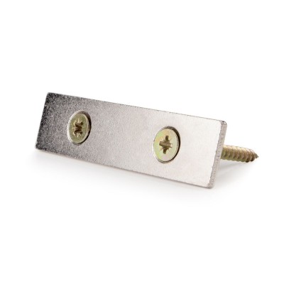 Magnet neodim bloc 80 x 20 x 4 mm cu găuri îngropate D4,5 / D9,46 mm cu șuruburi vedere laterală