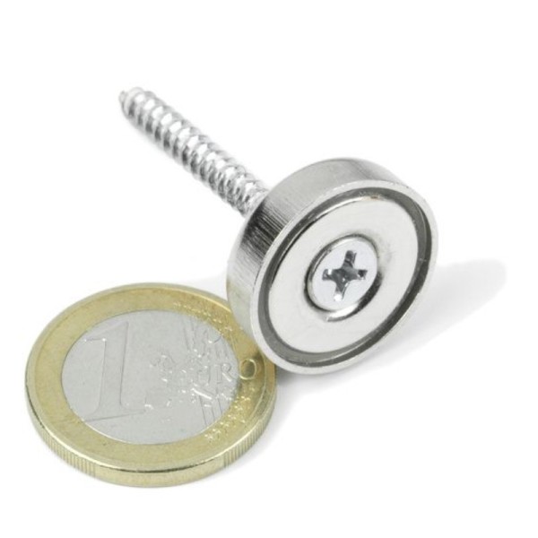 Magnet neodim oală D 20 mm cu surub