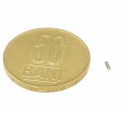 Magnet neodim cilindru 1 x 3 mm cu moneda de 50 bani
