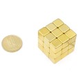Magnet neodim cub 10 mm aurit N52 27 buc