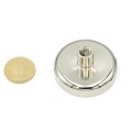 Magnet neodim oală D 48 mm cu gât filetat la interior Strong - 50 bani