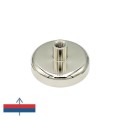 Magnet neodim oală D 48 mm cu gât filetat la interior Strong - cu magnetizare