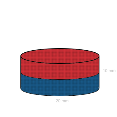 Magnet neodim disc 20 x 10 mm schema