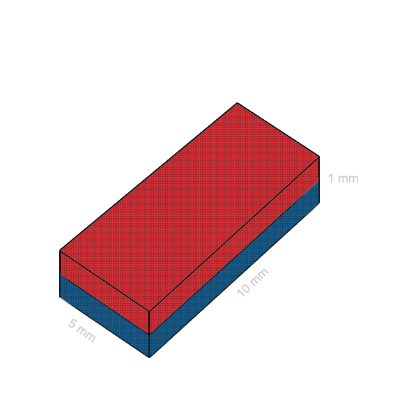 Magnet neodim bloc 10 x 05 x 01 mm C