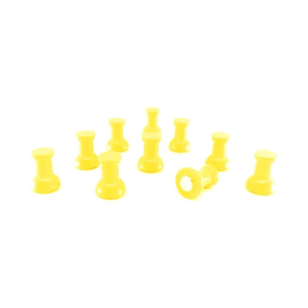 Pastilă magnetică neodim D 10,8 x 14,5 pioneză pinboard push pins - galben