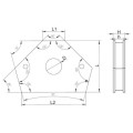 Dispozitiv magnetic fixare piese sudură 91 x 17 x 12 mm - tip B - schema
