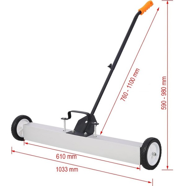 Mătură magnetică 610 mm - dimensiuni