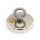 Magnet neodim oala D 90 mm carlig inelar cu moneda de 50 bani