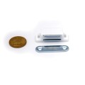 Închizător magnetic din plastic pt. uși de mobilier 58 x 26 x 15 cu moneda de 50 bani