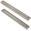 Magnet neodim bloc 120 x 13,5 x 5 mm, în carcasă, cu 2 găuri D 3,3 și șanfren D 6,5 - două bucăți față și spate