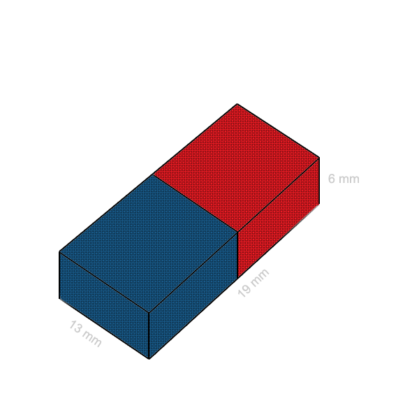 Magnet neodim bloc 19 x 13 x 06 mm C2