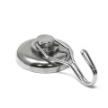 Magnet neodim oală D 42 mm cu cârlig / cuier rotativ