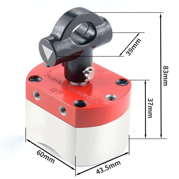 Sistem magnetic comutabil pornit/oprit multifuncțional - forță 80 kg de ridicare cu dimensiuni