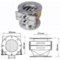 Separator magnetic rotund D: 273 mm, H: 286 mm cu două grile dreptunghiulare 308 x 305 mm și flanșă circulară cu dimensiuni