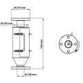 Separator magnetic tub cu glonț (bullet) pentru conducte, D 198 mm, H 760 mm cu dimensiuni