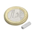 Magnet neodim bloc 10 x 3 x 2 mm N52 - cu moneda de 1 euro