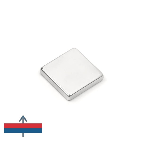 Magnet neodim bloc 15 x 15 x 3 mm N52 - cu magnetizare