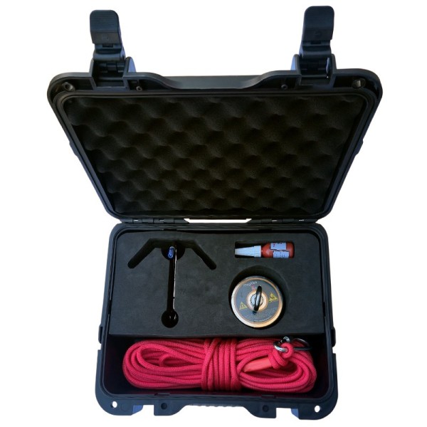Set magnet fishing D90, 320 kg, funie Ø 8 mm, ancoră și cutie
