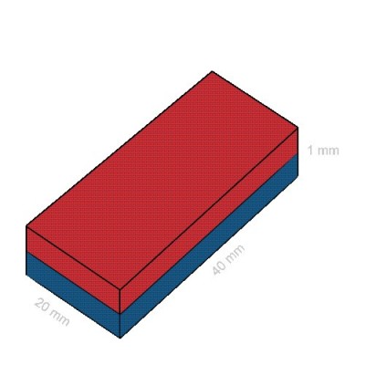 Magnet neodim bloc 40 x 20 x 1 mm C