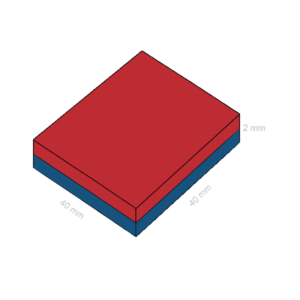 Magnet neodim bloc 40 x 40 x 02 mm C