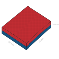 Magnet neodim bloc 40 x 40 x 20 mm magnetizarea și dimensiunile