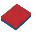 Magnet neodim bloc 40 x 40 x 05 mm - schemă