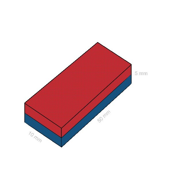 Magnet neodim bloc 50 x 10 x 5 mm C