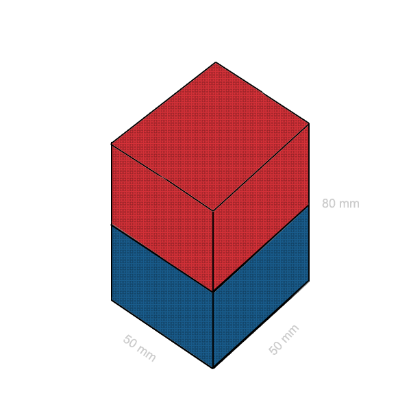 Magnet neodim bloc 50 x 50 x 80 mm C