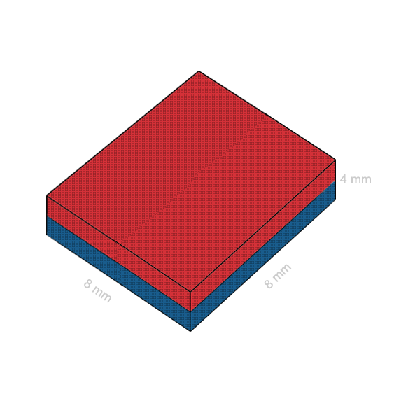 Magnet neodim bloc 08 x 08 x 04 mm C